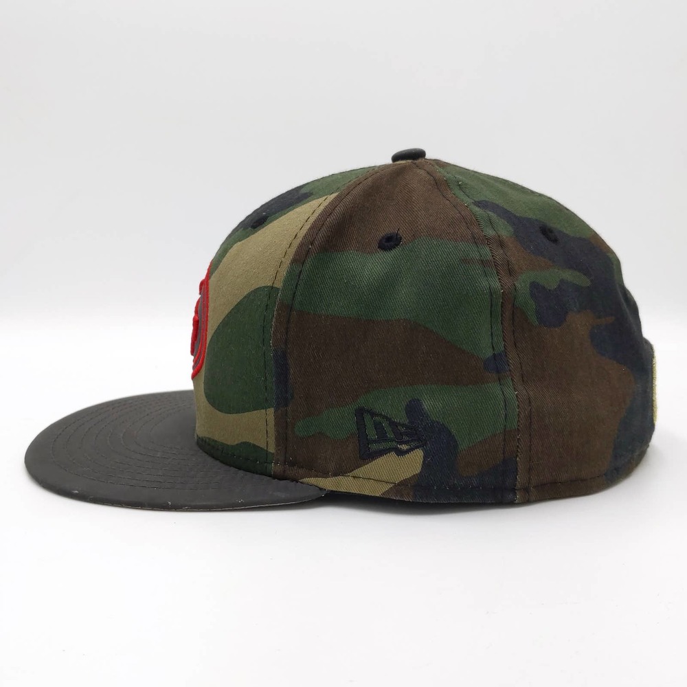 San Francisco 49ers Camo Fitted Hat NFL Reflective Cap New Era 5950 Green 7 3/8 - Picture 5 of 9